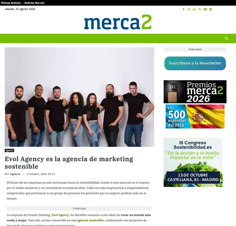 Artículo de Merca2 sobre Evol Agency.